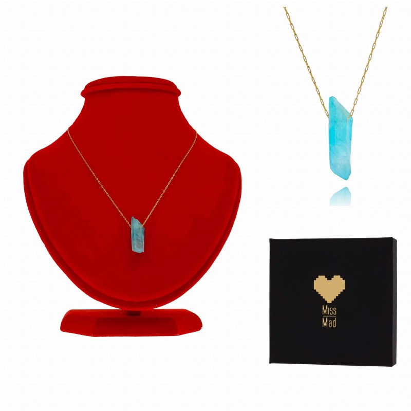 Naszyjnik stal chirurgiczna kwarc barwiony kolor niebieski  (5).jpg