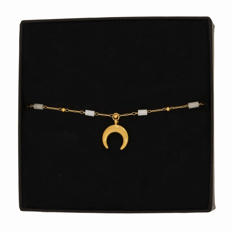 bransoletka stal pozłacana księżyc kamień howlit.jpg