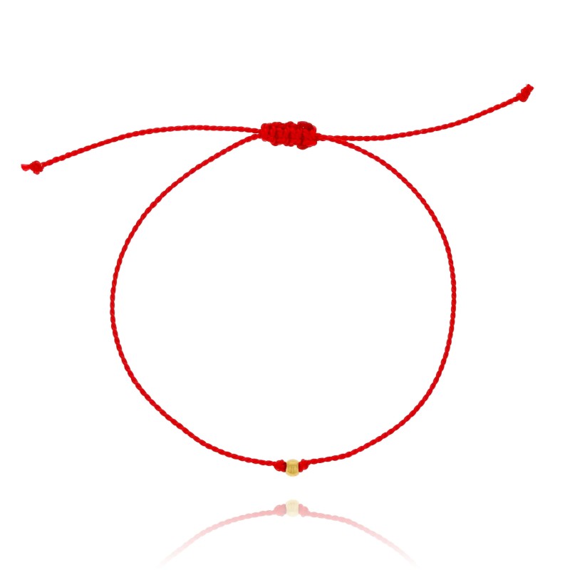 bransoletka stal chirurgiczna sznurek czerwony kulka