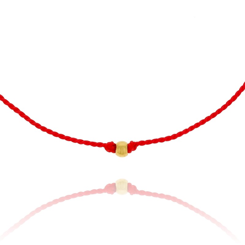 bransoletka stal chirurgiczna sznurek czerwony kulka