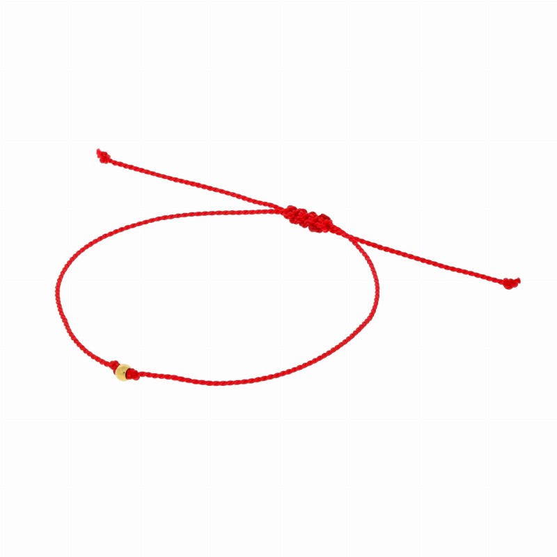 bransoletka stal chirurgiczna sznurek czerwony kulka