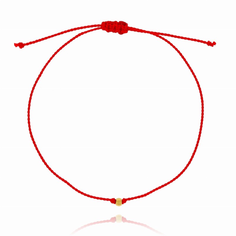 bransoletka stal chirurgiczna sznurek czerwony kulka