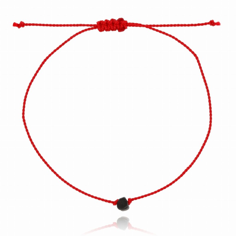 bransoletka stal chirurgiczna sznurek czerwony onyks