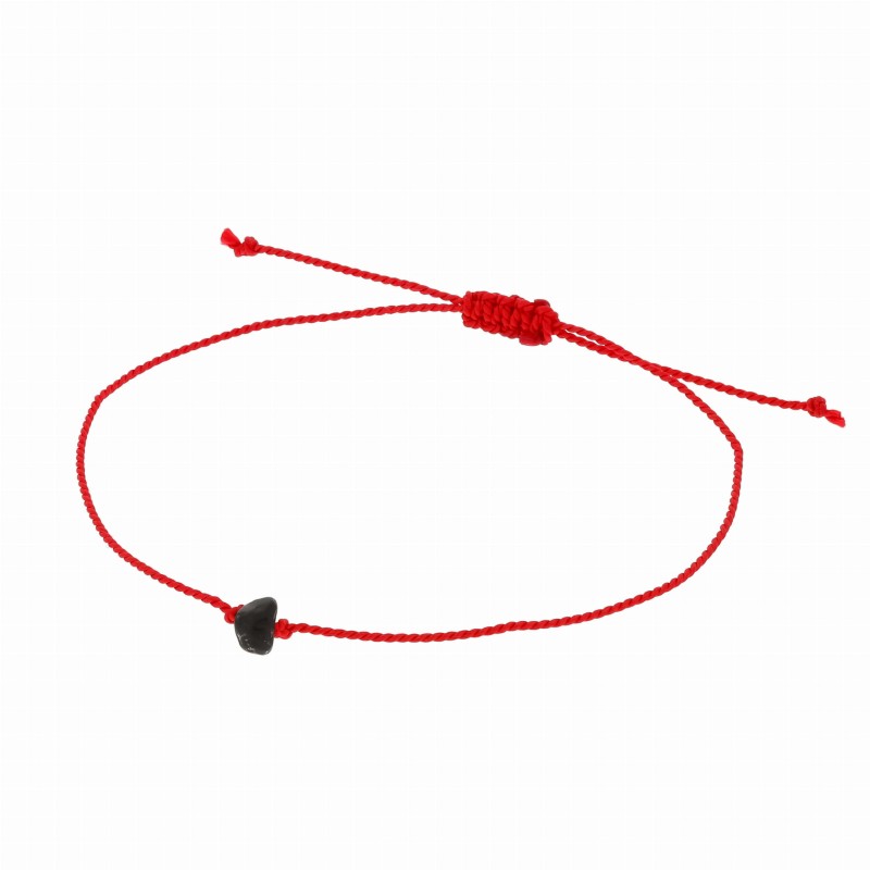 bransoletka stal chirurgiczna sznurek czerwony onyks