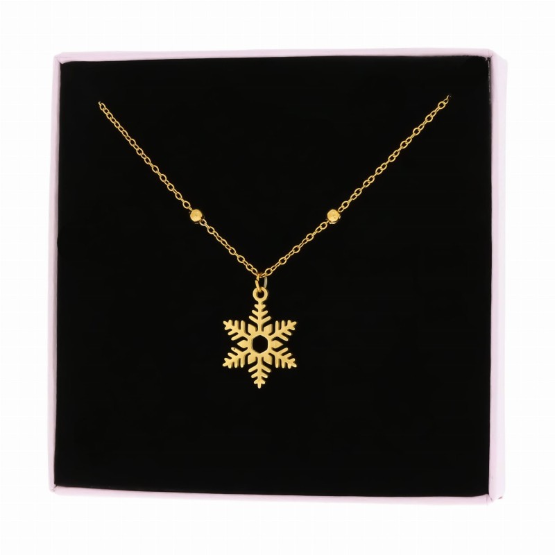 Naszyjnika łańcuch stal chirurgiczna zawieszka śnieżynka (3).jpg