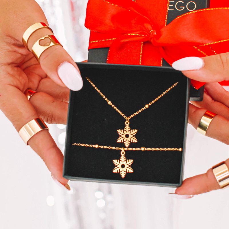 bransoletka  stal chirurgiczna pozłacana śnieżynka (1).JPG