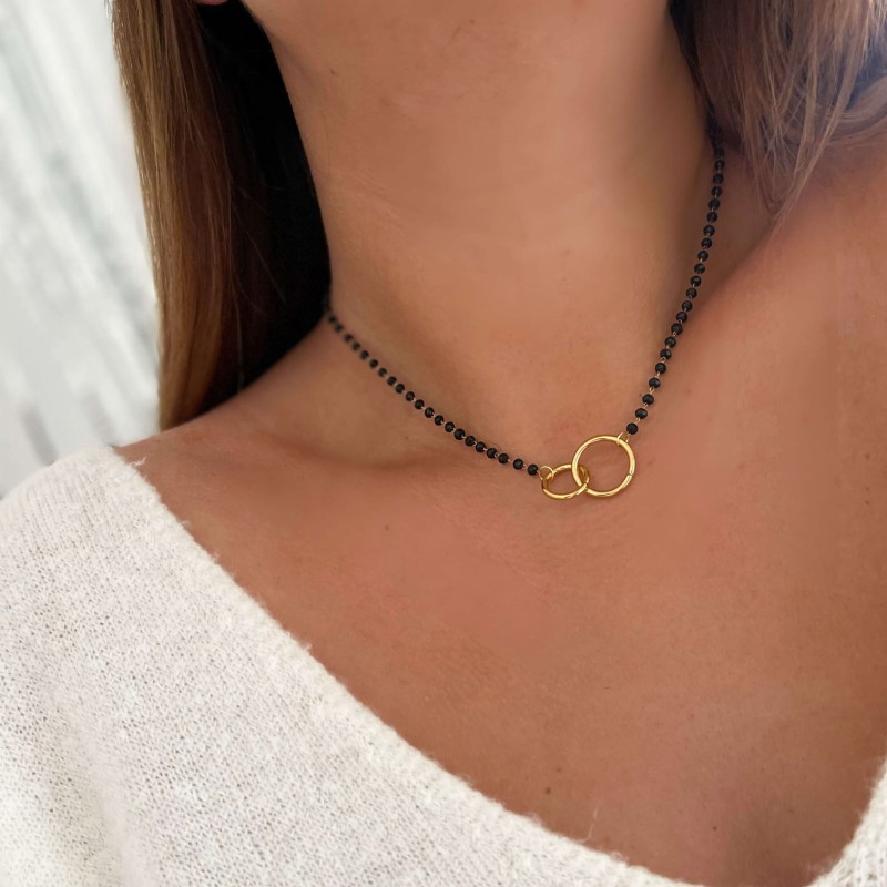Naszyjnika stal chirurgiczna koła czarne koraliki (2).jpg
