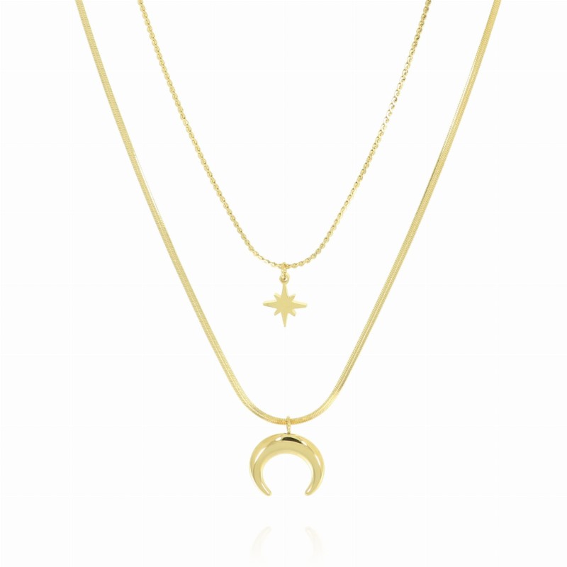 Naszyjnik stal chirurgiczna płaski księżyc gwiazdka .jpg