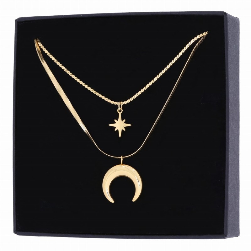 Naszyjnik stal chirurgiczna płaski księżyc gwiazdka .jpg