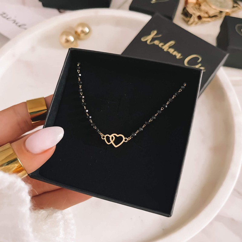 Naszyjnik stal chirurgiczna serduszka kryształki kolor złoty- (1).jpg