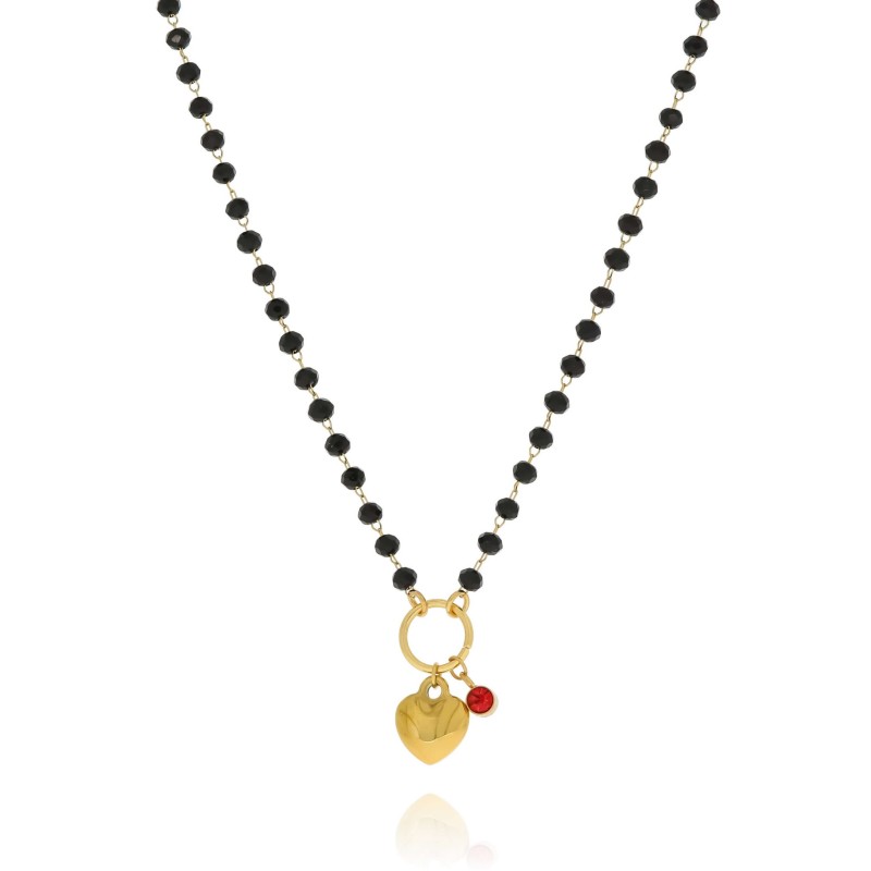 Naszyjnik stal chirurgiczna  kolor złoty serduszko granat (1).jpg