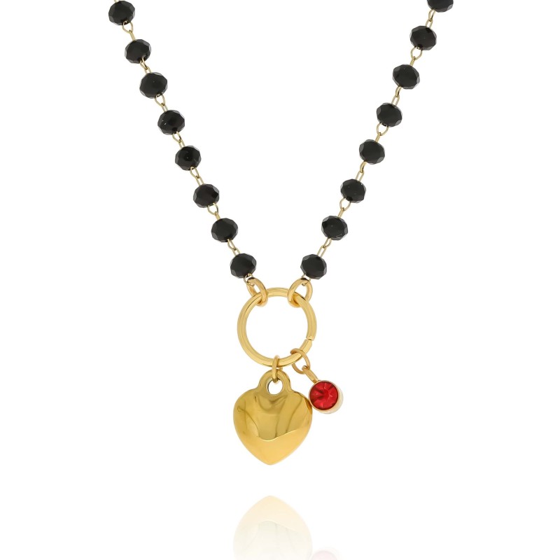 Naszyjnik stal chirurgiczna  kolor złoty serduszko granat (2).jpg