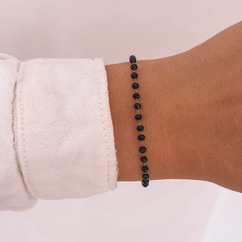 bransoletka  stal chirurgiczna kolor czarny koraliki.jpg