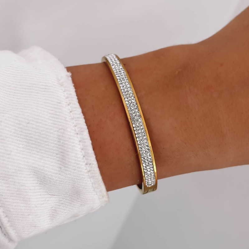 bransoletka stal chirurgiczna obręcz kolor złoty białe kryształki- (2).jpg