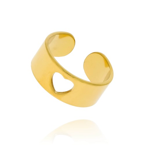 Pierścionek obrączka stal pozłacana serce serduszko kolor złoty