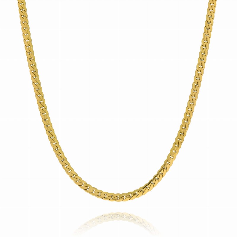 Naszyjnik choker stal kolor złoty płaski żmijka