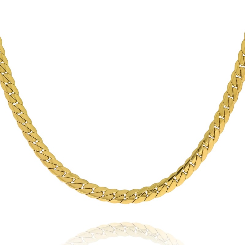 Naszyjnik choker stal kolor złoty płaski żmijka