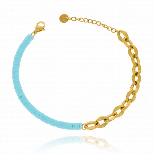 Bransoletka stal koraliki katsuki błękitne