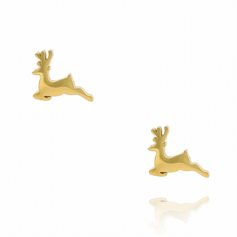 kolczyki elipsa stal szlachetna wkrętki jelonek kolor złoty