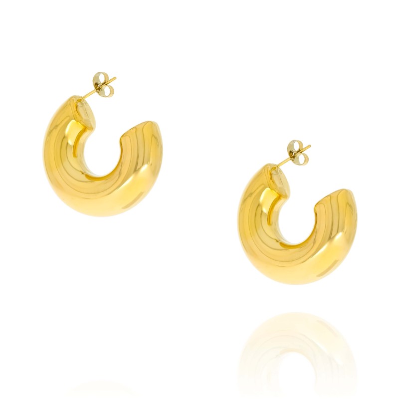 Kolczyki stal chirurgiczna kółko dmuchane kolor złoty