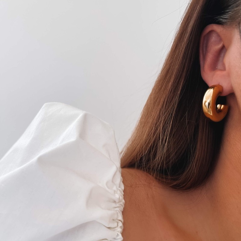 Kolczyki stal chirurgiczna kółko dmuchane kolor złoty