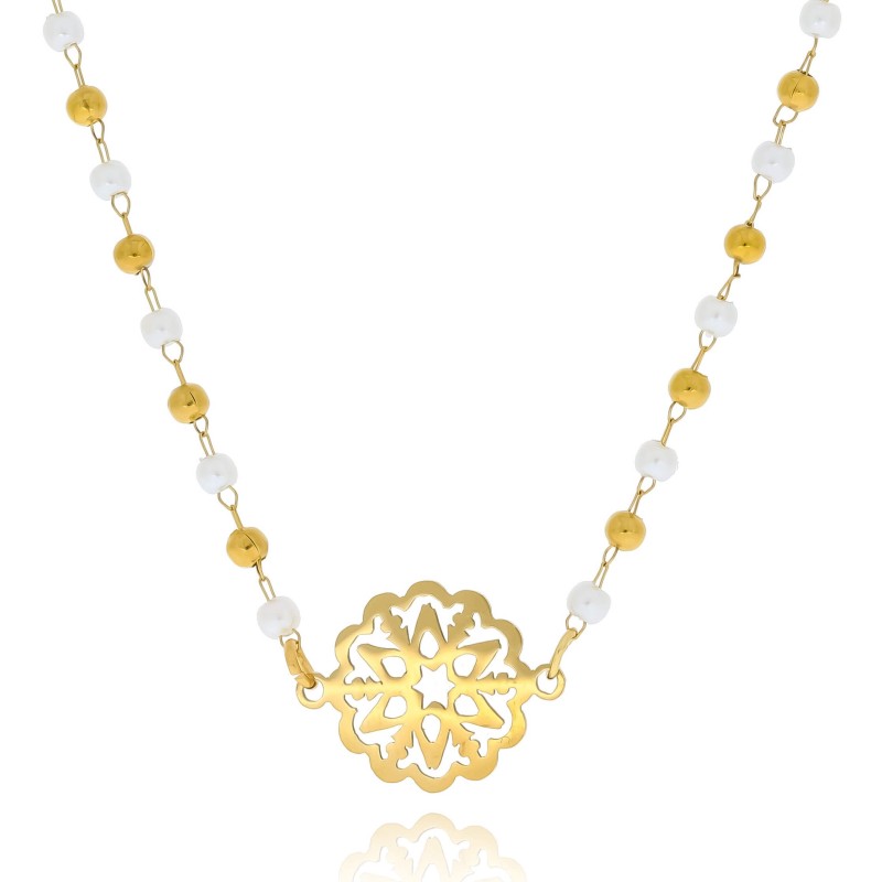 Naszyjnika łańcuch stal chirurgiczna zawieszka śnieżynka