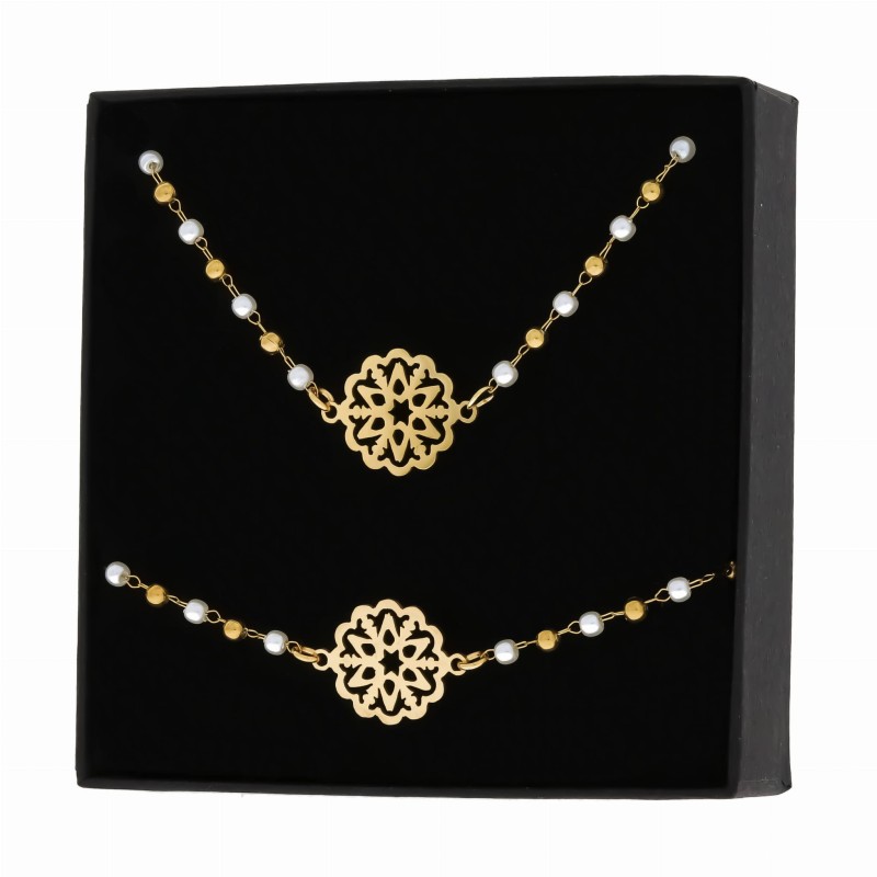 Naszyjnika łańcuch stal chirurgiczna zawieszka śnieżynka