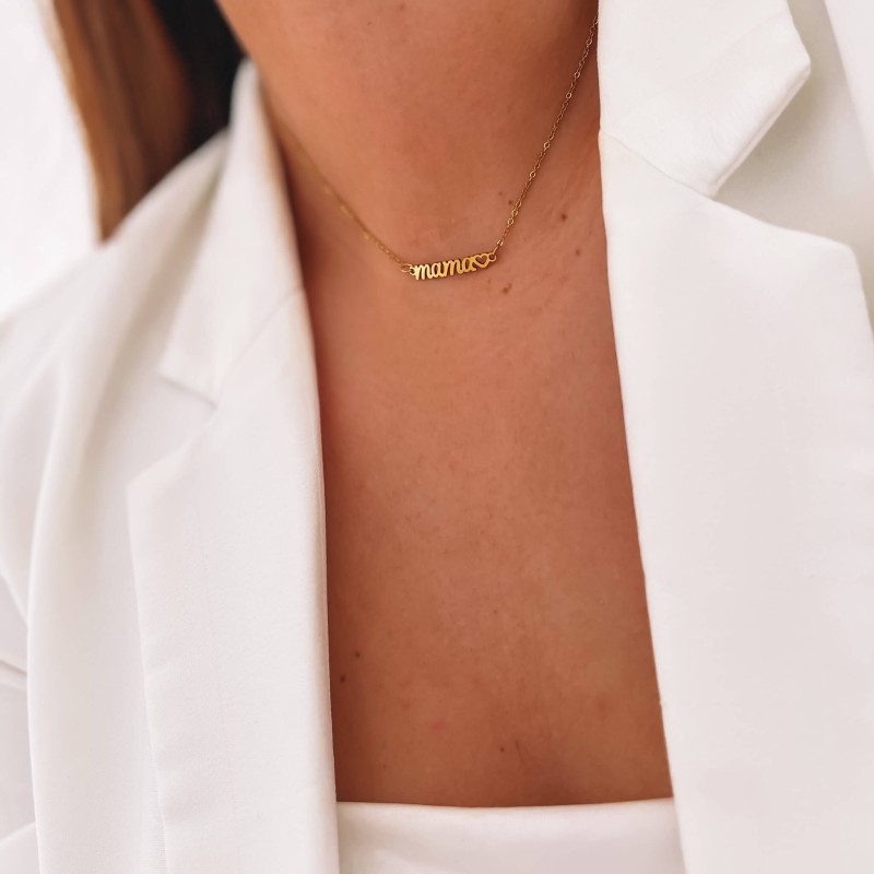 Naszyjnik dla mamy serduszko ze stali kolor złoty