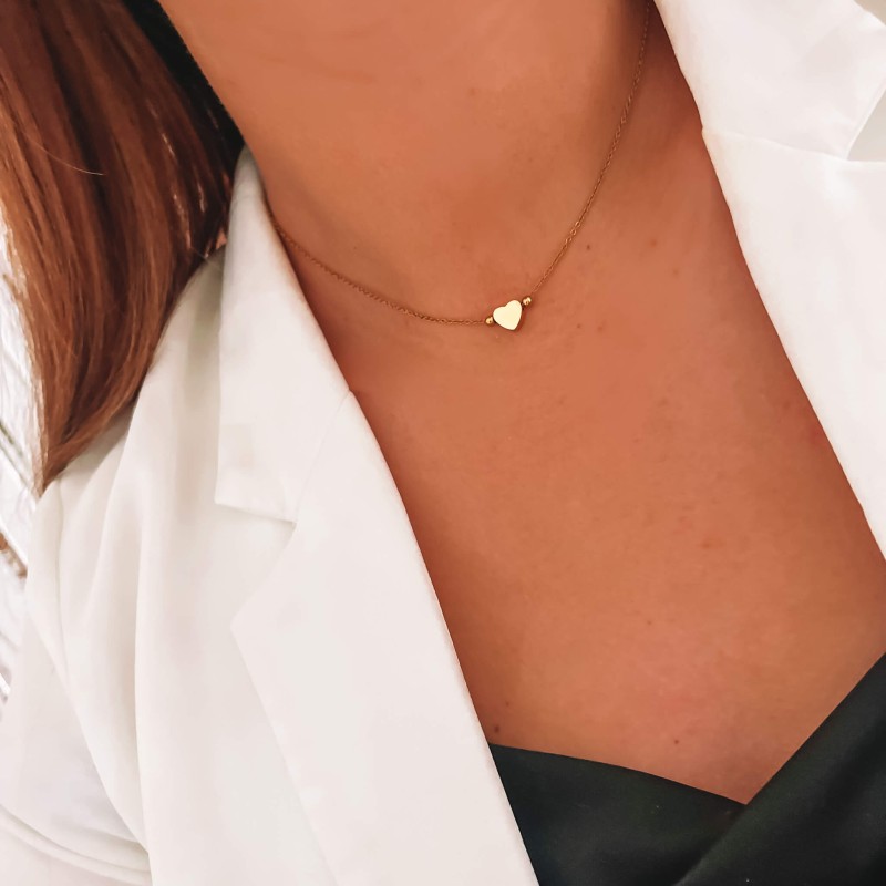 Naszyjnik serduszko choker stal szlachetna kolor złoty