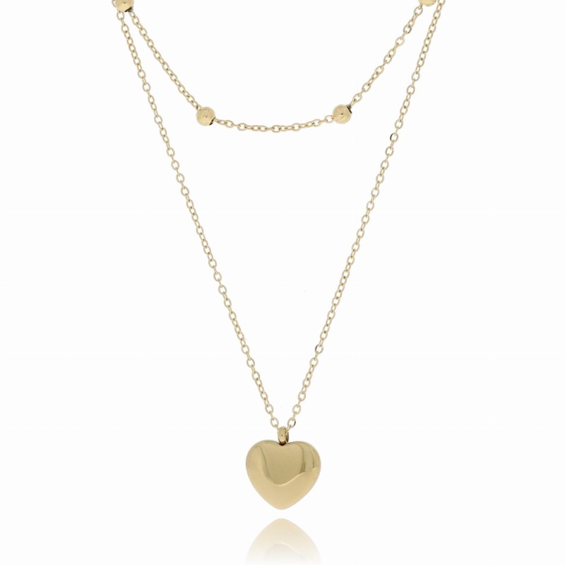 Naszyjnik serduszko choker stal szlachetna kolor złoty