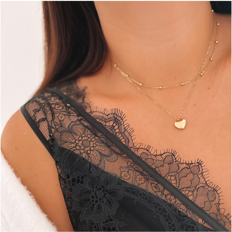 Naszyjnik serduszko choker stal szlachetna kolor złoty