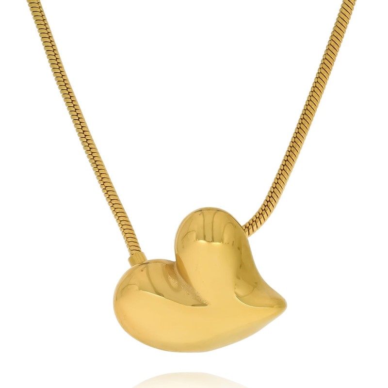 Naszyjnik serduszko stal szlachetna kolor złoty