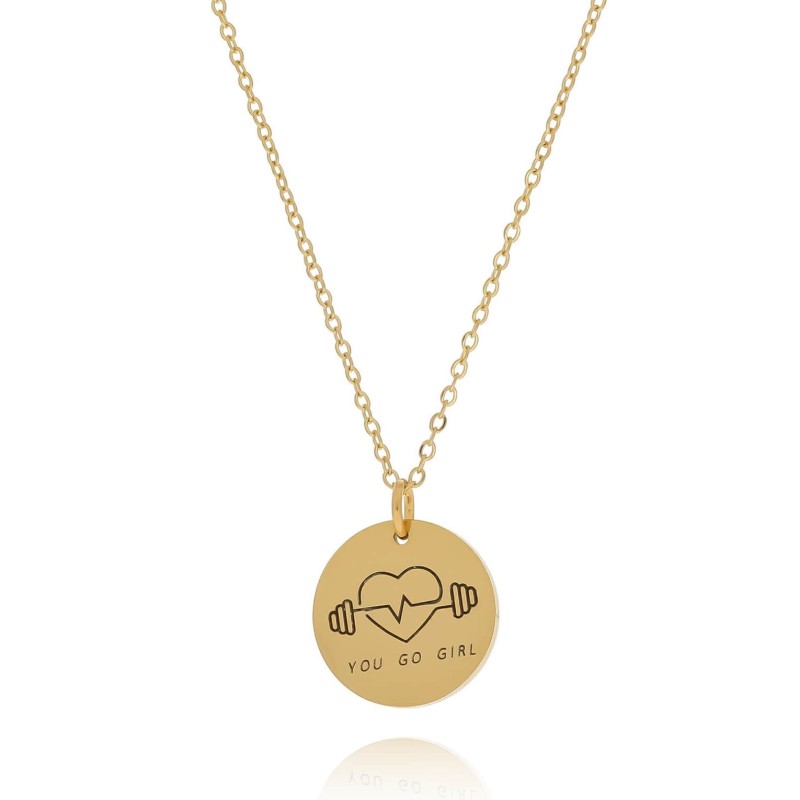Naszyjnik stal zawieszka z grawerem you go girl siłownia fitness