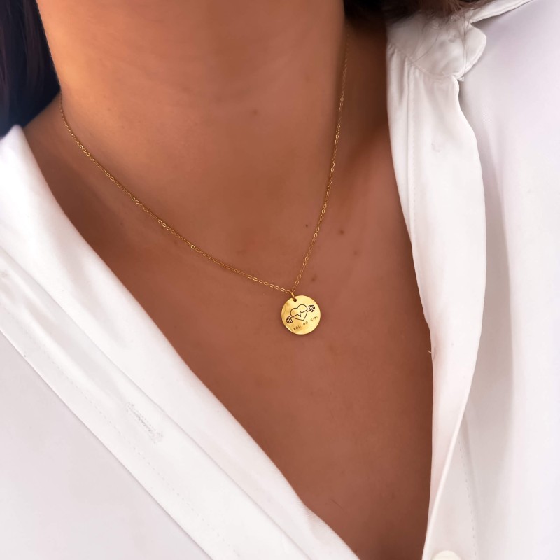 Naszyjnik stal zawieszka z grawerem you go girl siłownia fitness