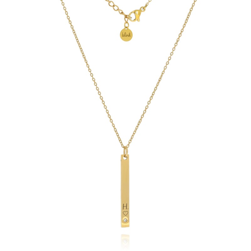 Naszyjnik stal chirurgiczna  kolor złoty grawer personalizacja inicjał litera