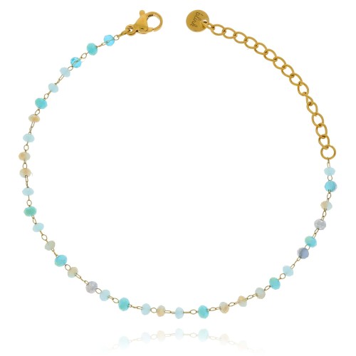 Bransoletka koraliki kolor niebieski stal chirurgiczna 