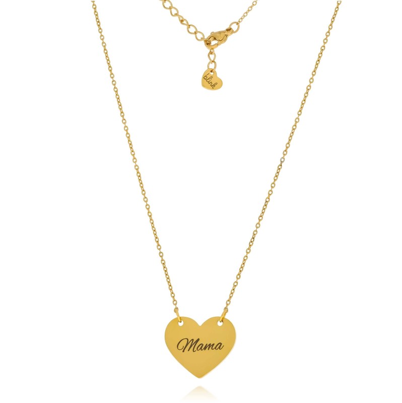Naszyjnik dla mamy grawer mama personalizowany stal pozłacana na prezent