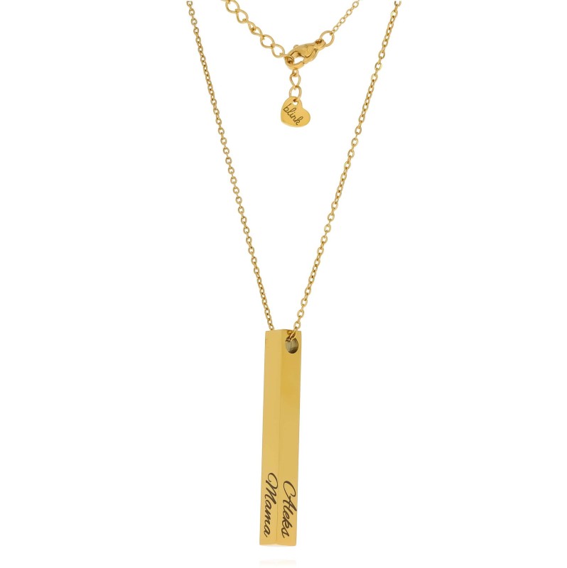 Naszyjnik dla mamy zawieszka z grawerem personalizowany stal pozłacana na prezent