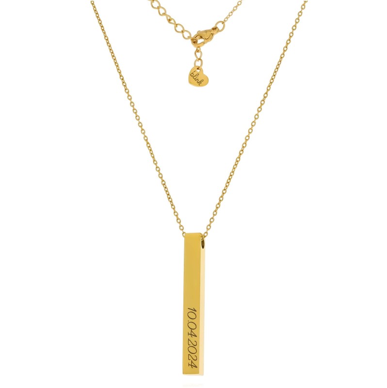 Naszyjnik dla mamy zawieszka z grawerem personalizowany stal pozłacana na prezent