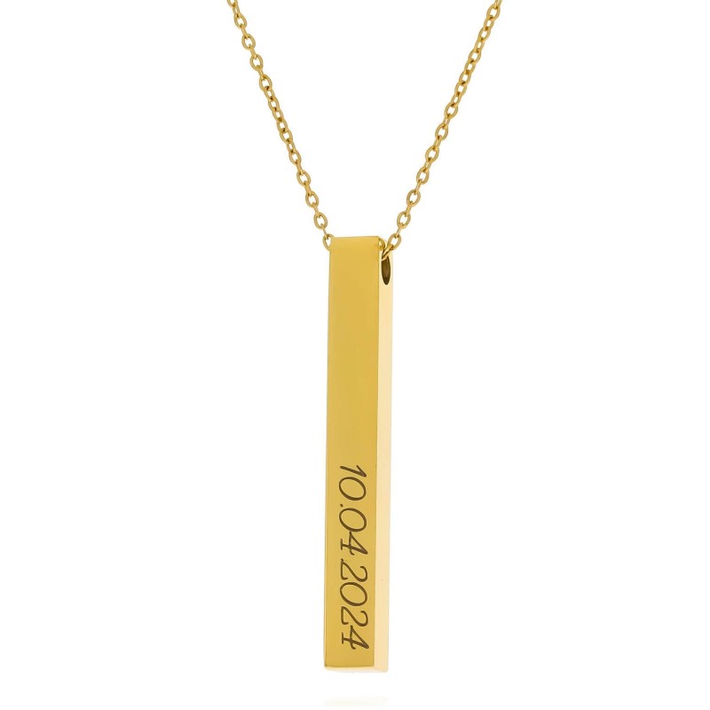 Naszyjnik dla mamy zawieszka z grawerem personalizowany stal pozłacana na prezent