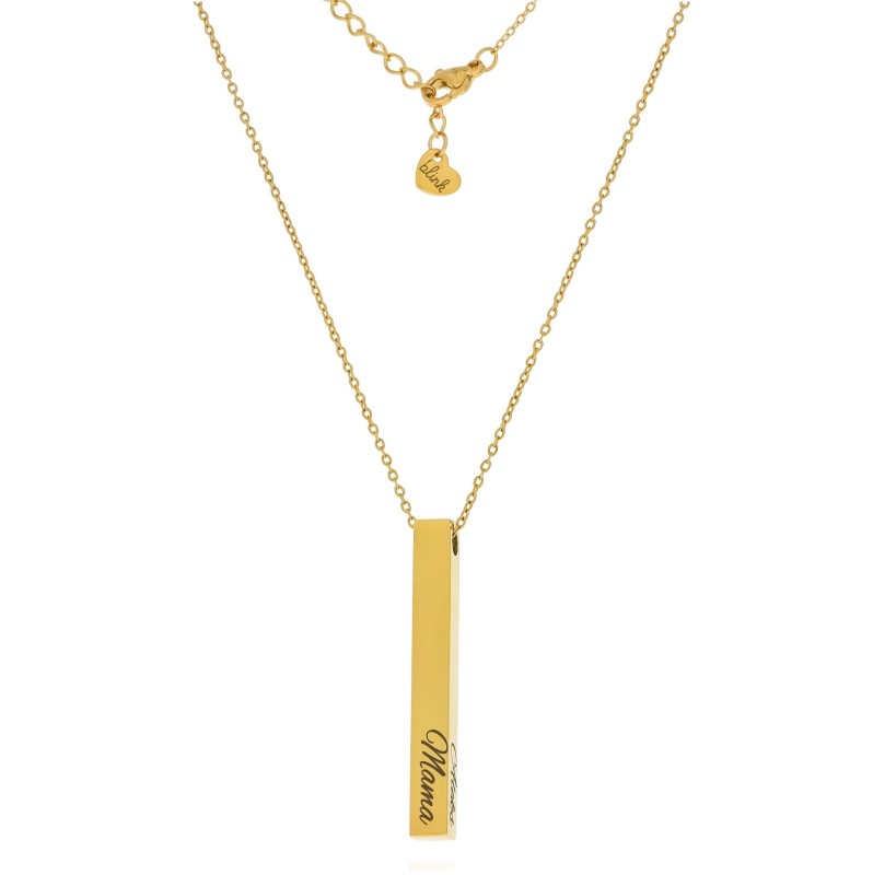 Naszyjnik dla mamy zawieszka z grawerem personalizowany stal pozłacana na prezent