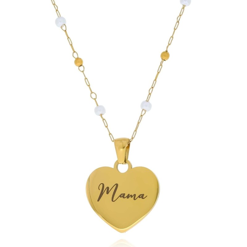 Naszyjnik z grawerem mama  personalizacja prezent kolor złoty