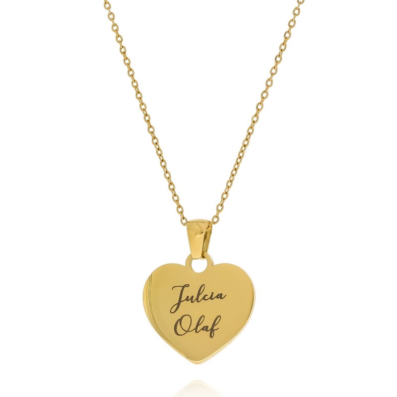 Naszyjnik dla mamy personalizowany serce grawer prezent kolor złoty