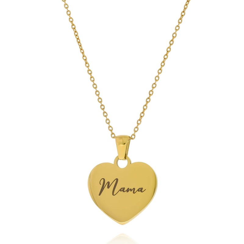 Naszyjnik dla mamy personalizowany serce grawer prezent kolor złoty