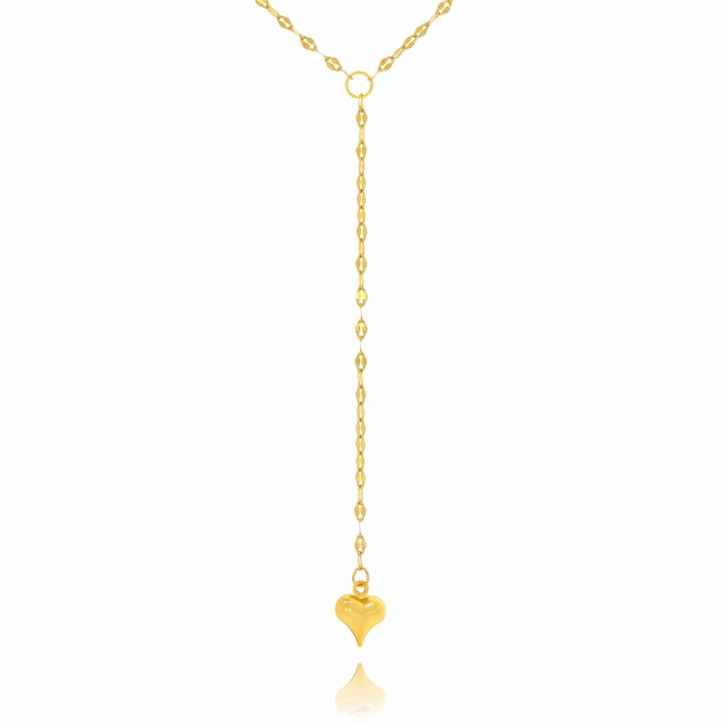Naszyjnik stal chirurgiczna serce pozłacana body chain