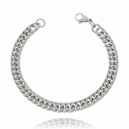 Bransoletka ze stali chirurgicznej męska pancerka kolor srebrny