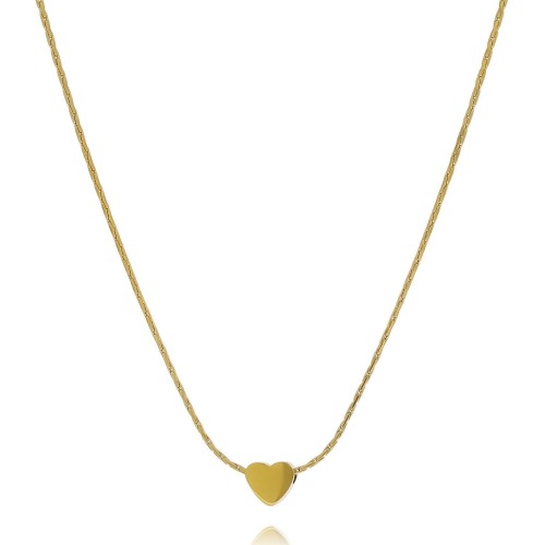 Złoty naszyjnik z serduszkiem ze stali szlachetnej krótki choker