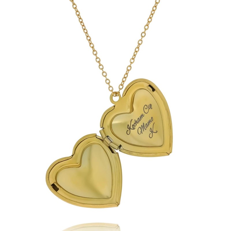 Naszyjnik medalion w kształcie serca do grawerowania personalizacja