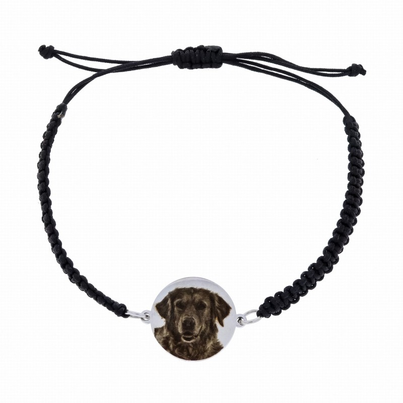 Bransoletka ze zdjęciem twojego zwierzątka zawieszka srebrna ze stali na sznurku