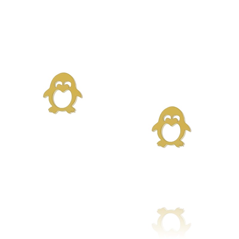 Kolczyki z pingwinkami ze stali chirurgicznej  wkrętki